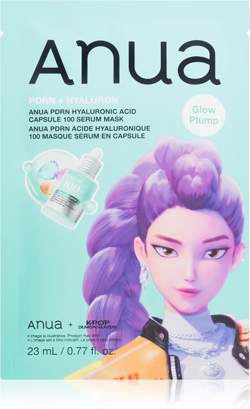 K-Pop Demon Hunters PDRN + Hyaluronic Acid Capsule 100 Serum Mask maska nawilżająca w płacie dla efektu rozjaśnienia i wygładzenia skóry