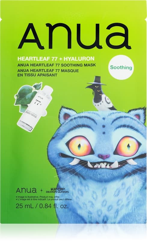 K-Pop Demon Hunters Heartleaf 77% Soothing Mask maska nawilżająca w płacie o działaniu uspokajającym