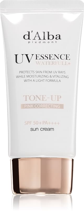 Waterfull Pink Correcting Tone-Up Sun Cream krem do opalania twarzy do rozjaśnienia i nawilżenia