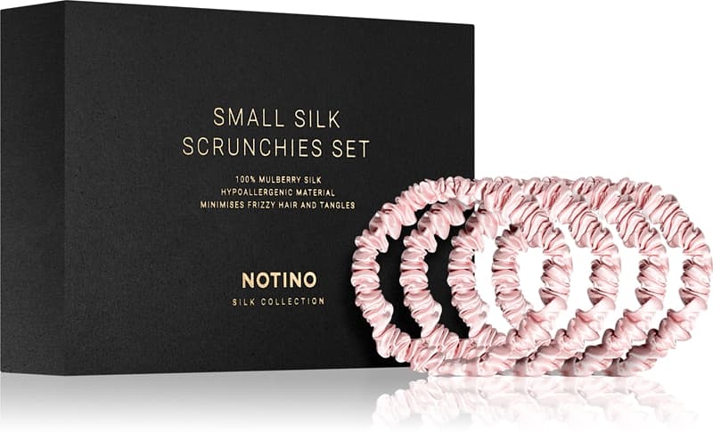 Silk Collection Small Scrunchie Set zestaw jedwabnych gumek do włosów odcień Pink