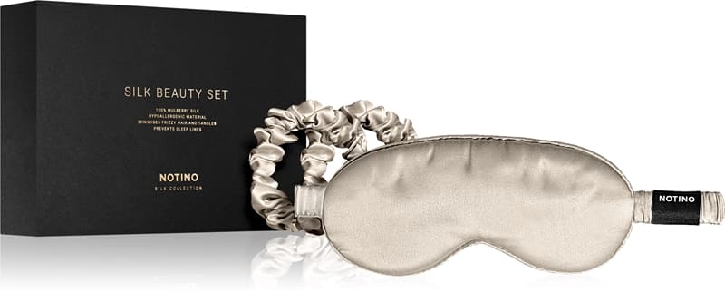 Silk Collection Sleeping mask & Scrunchies Set zestaw upominkowy odcień Cream