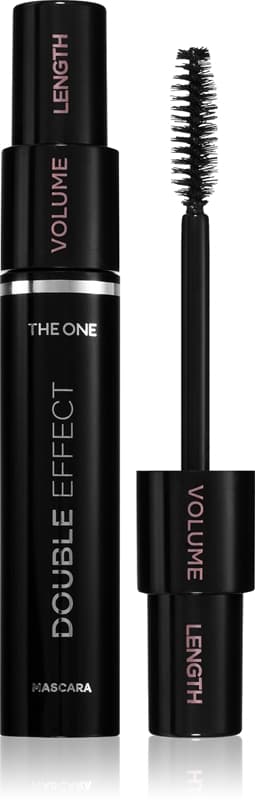 The One Double Effect tusz do rzęs zwiększający objętość, wydłużający i podkręcający ze szczoteczką 2 w 1