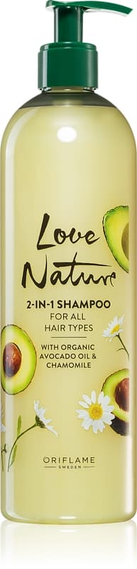 Love Nature Organic Avocado Oil & Chamomile szampon pielęgnujący 2 w 1