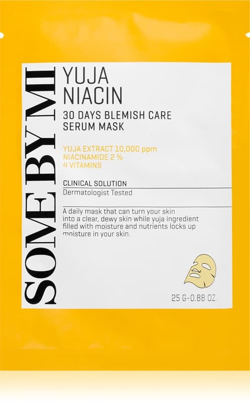 Yuja Niacin Blemish Care Serum Mask maska rozświetlająca w płacie do cery tłustej i problematycznej